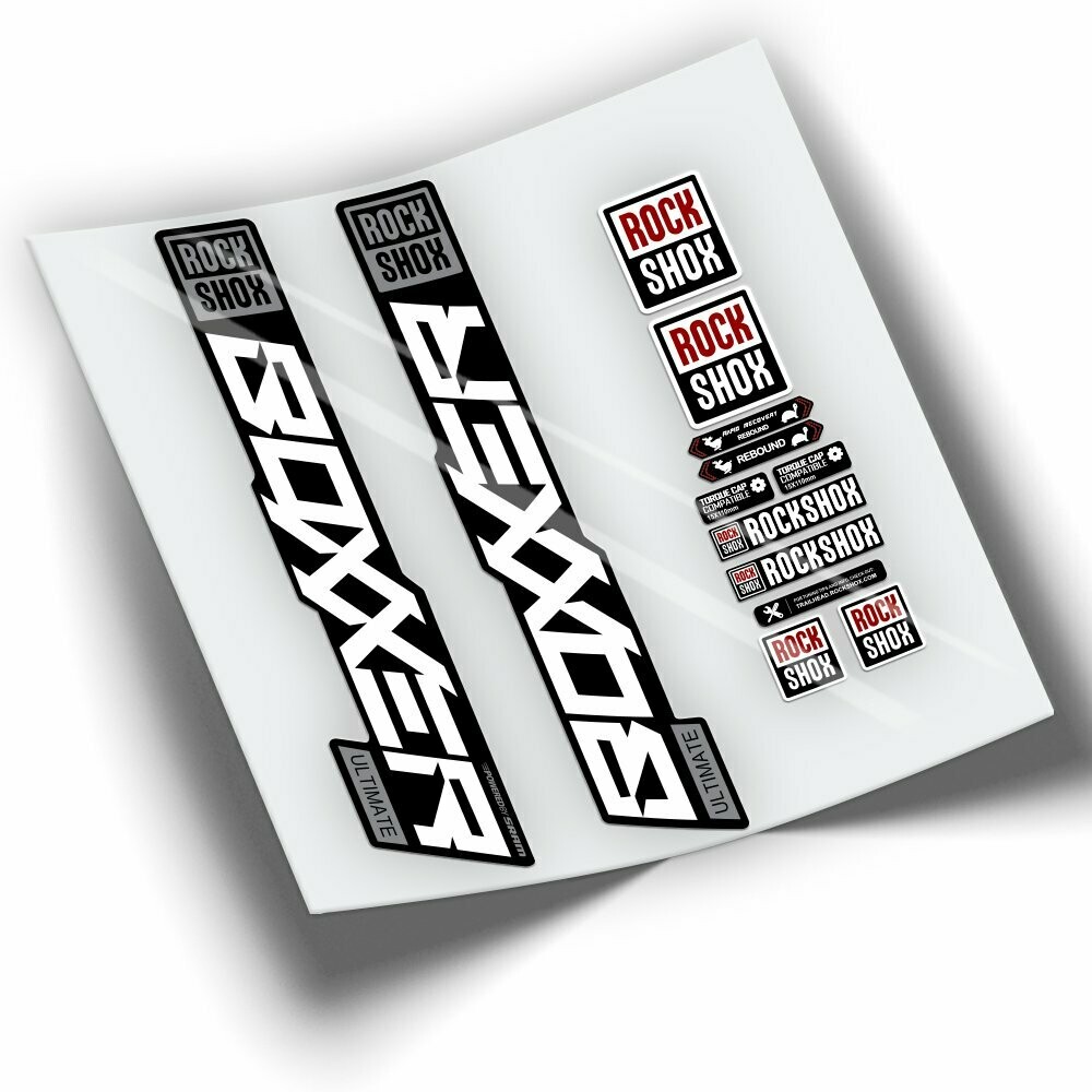 PEGATINAS HORQUILLA ROCKSHOX BOXXER ULTIMATE 2021 BICOLOR WP377, COLOR: BLANCO