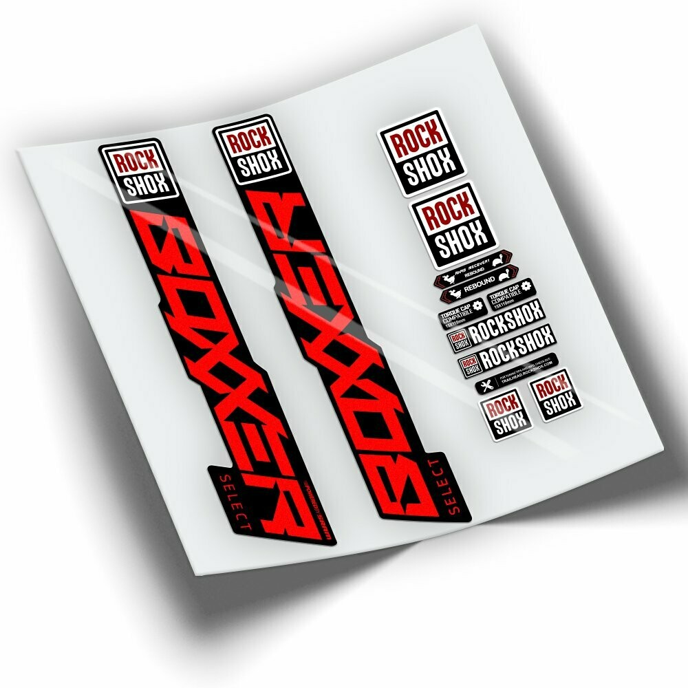 PEGATINAS HORQUILLA ROCKSHOX BOXXER SELECT 2021 WP382, COLOR: ROJO FLUOR