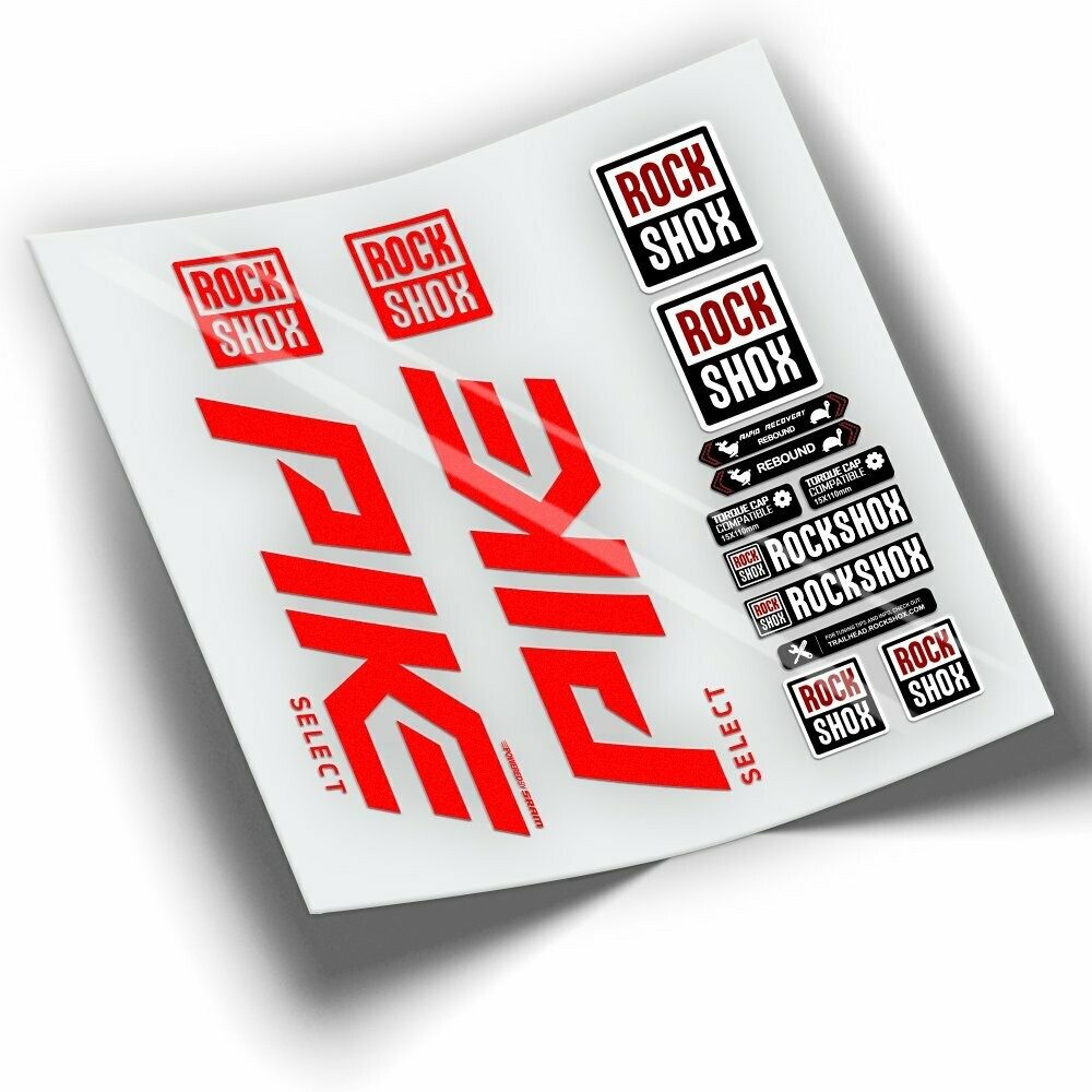 PEGATINAS HORQUILLA ROCKSHOX PIKE SELECT 2021 WP387, COLOR: ROJO FLUOR