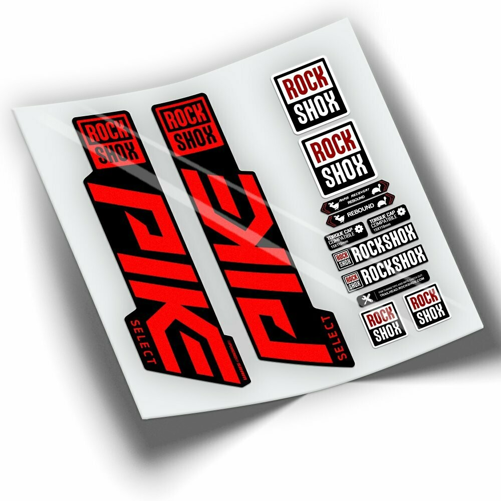 PEGATINAS HORQUILLA ROCKSHOX PIKE SELECT 2021-2023 WP388, COLOR: ROJO FLUOR