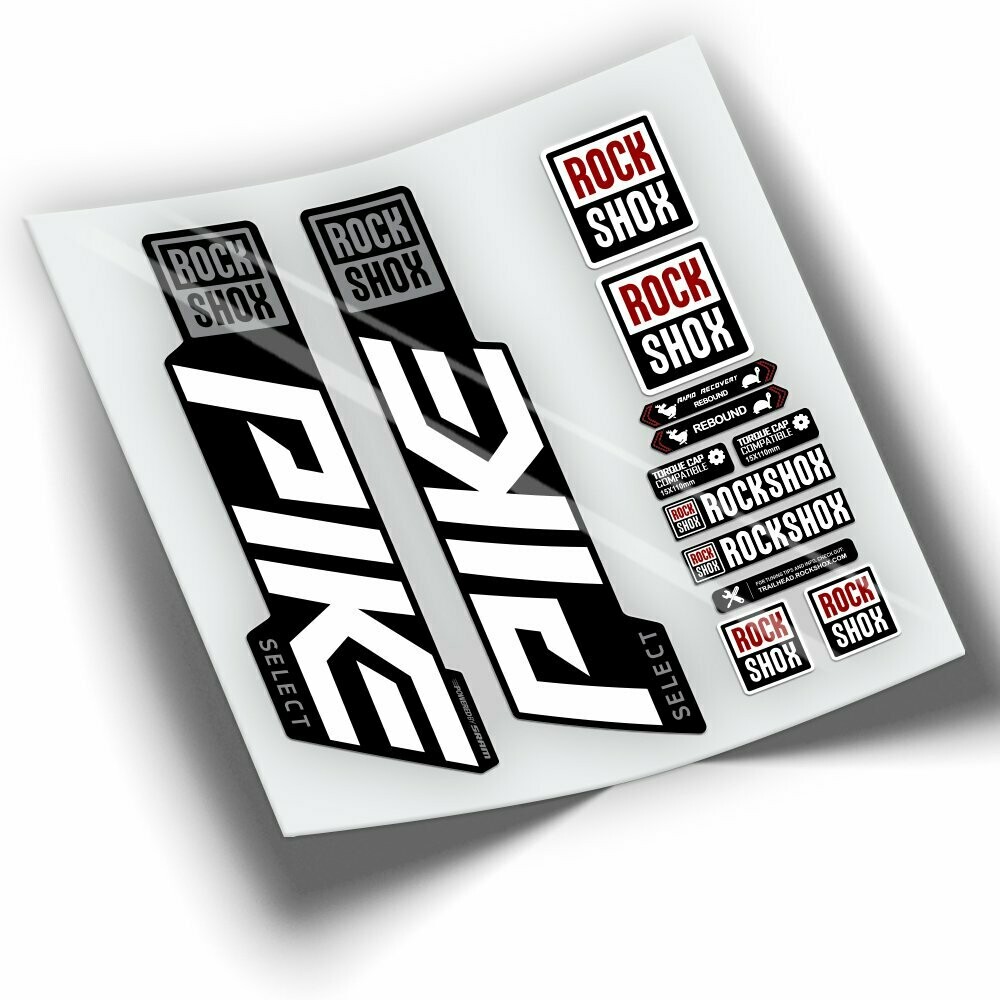 PEGATINAS HORQUILLA ROCKSHOX PIKE SELECT 2021-2023 BICOLOR WP389, COLOR: BLANCO