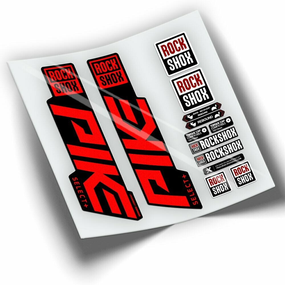 PEGATINAS HORQUILLA ROCKSHOX PIKE SELECT PLUS 2021 WP392, COLOR: ROJO FLUOR