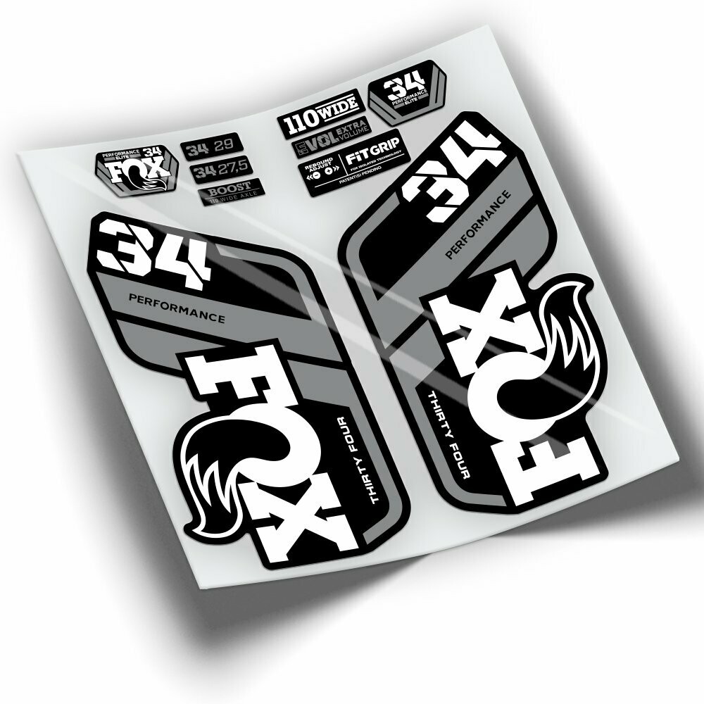 PEGATINAS HORQUILLA FOX 34 PERFORMANCE 2021-2023 BICOLOR WP416, COLOR: BLANCO