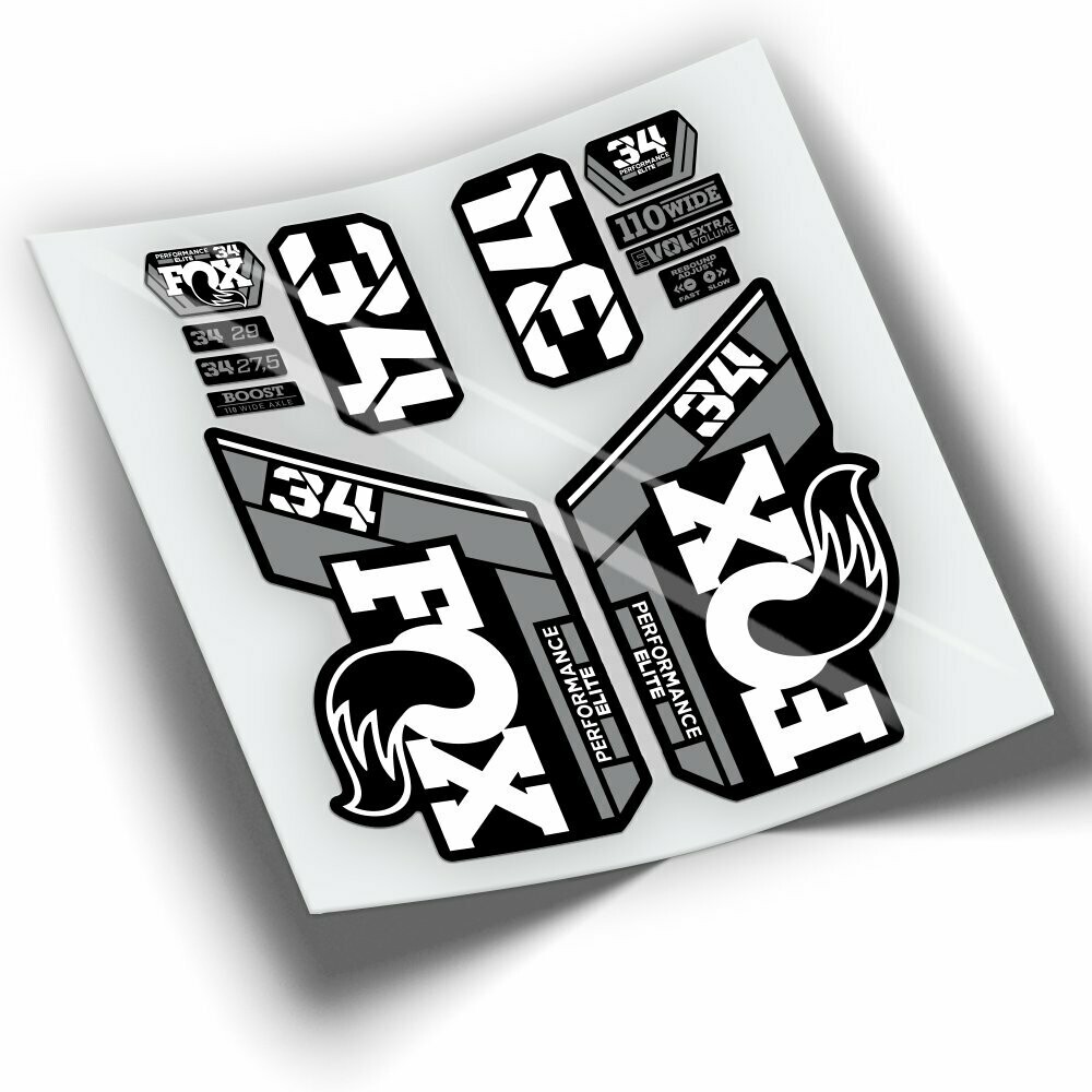 PEGATINAS HORQUILLA FOX 34 PERFORMANCE ELITE 2021-2023 BICOLOR WP418, COLOR: BLANCO