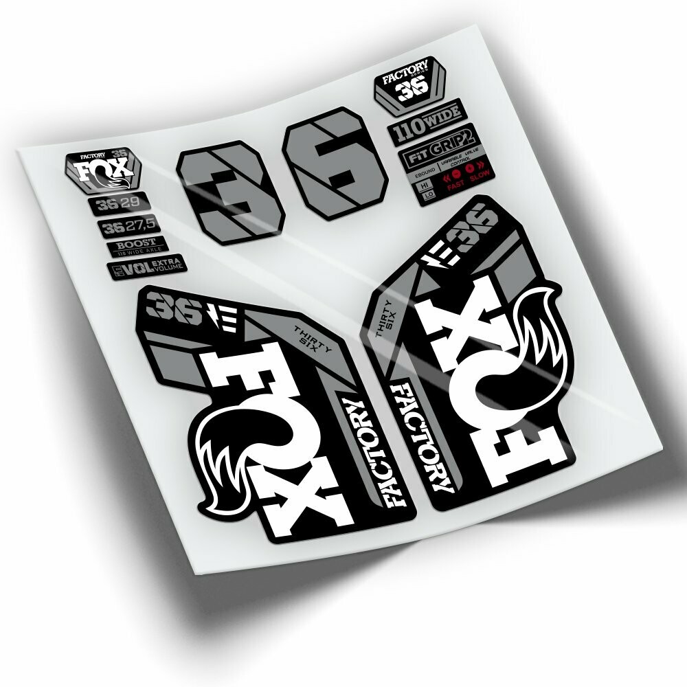 PEGATINAS HORQUILLA FOX 36 FACTORY EBIKE 2021-2023 BICOLOR WP428, COLOR: BLANCO