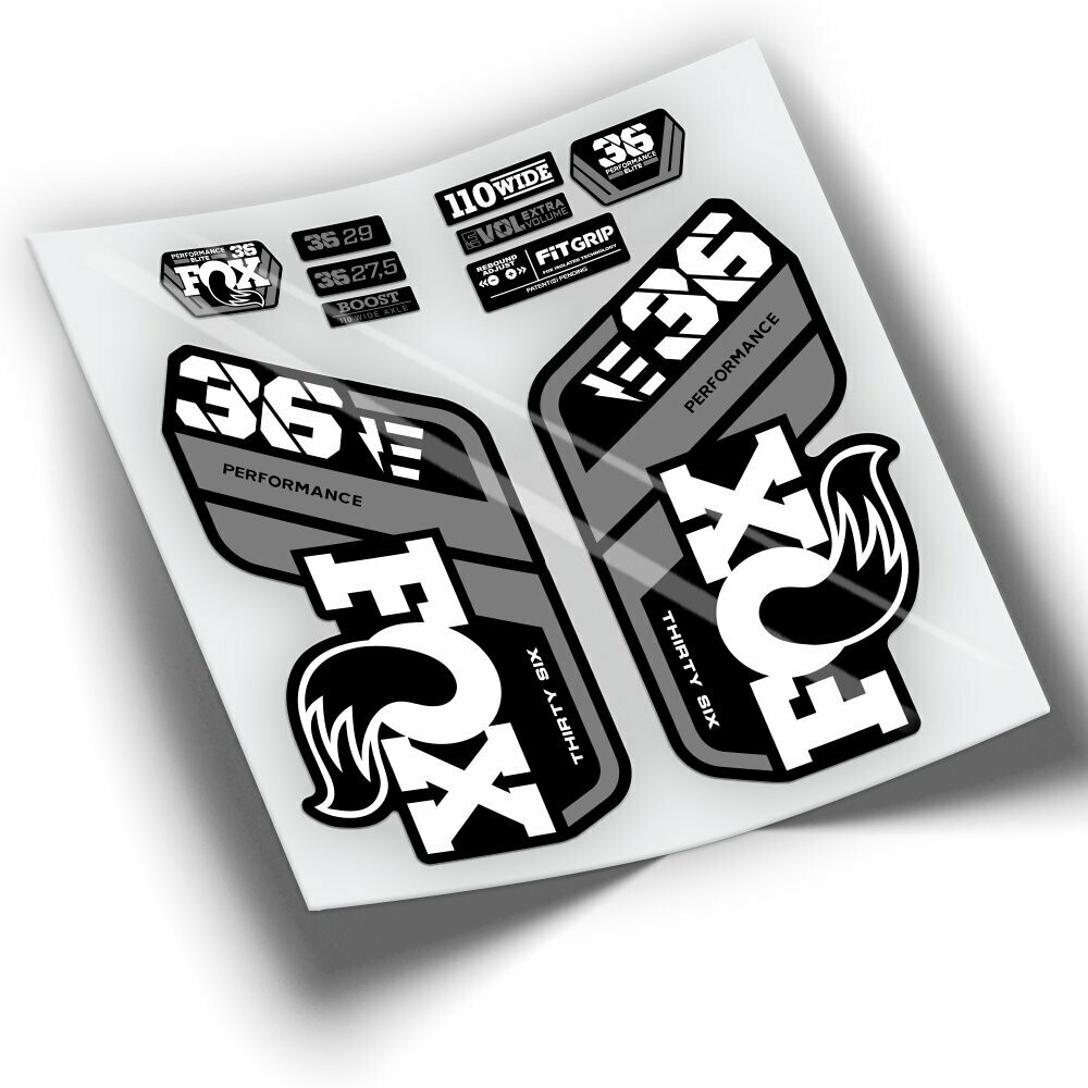 PEGATINAS HORQUILLA FOX 36 PERFORMANCE 2021-2023 BICOLOR WP430, COLOR: BLANCO