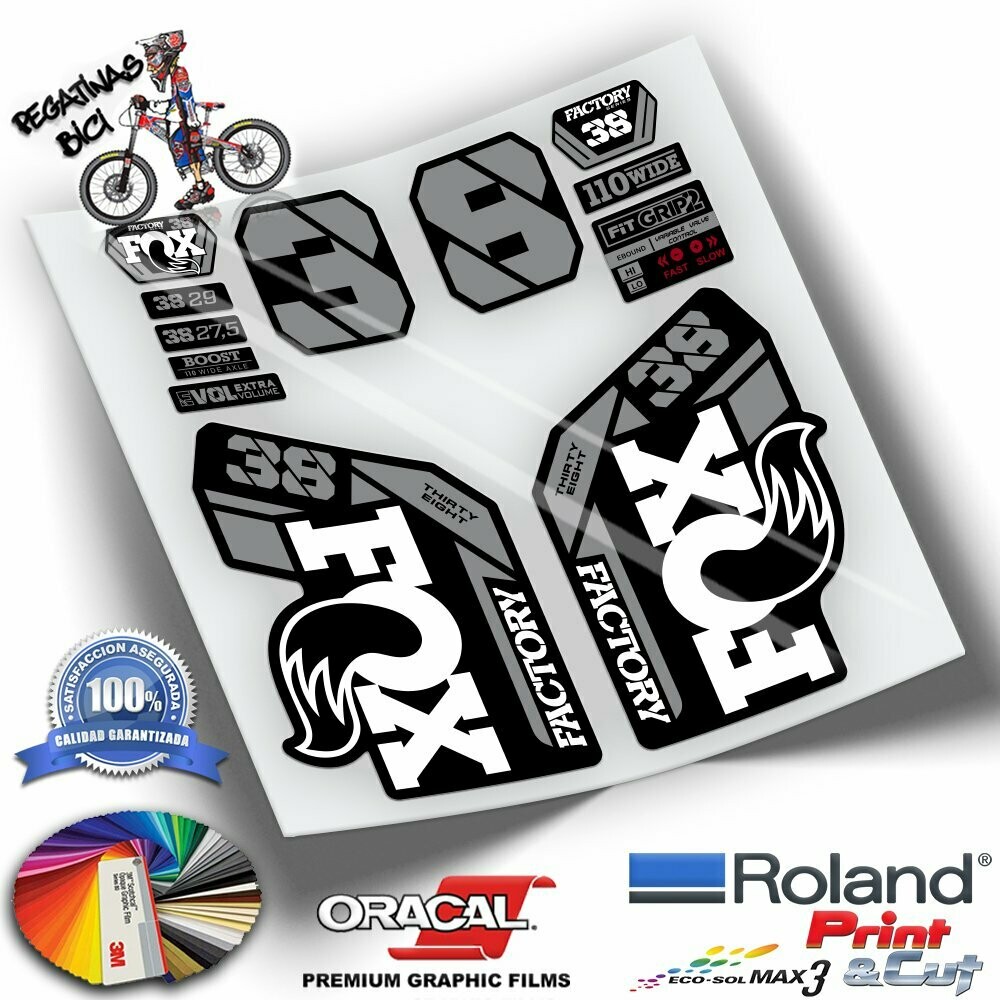 PEGATINAS HORQUILLA FOX 38 FACTORY 2021-2023 BICOLOR WP432, COLOR: BLANCO