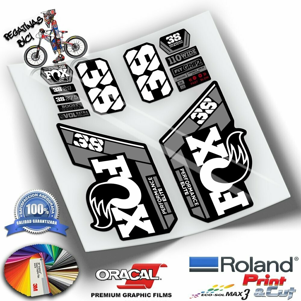 PEGATINAS HORQUILLA FOX 38 PERFORMANCE ELITE 2021-2023 BICOLOR WP434, COLOR: BLANCO
