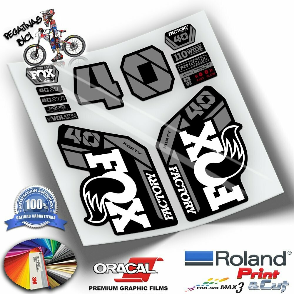 PEGATINAS HORQUILLA FOX 40 FACTORY 2021-2023 BICOLOR WP440, COLOR: BLANCO