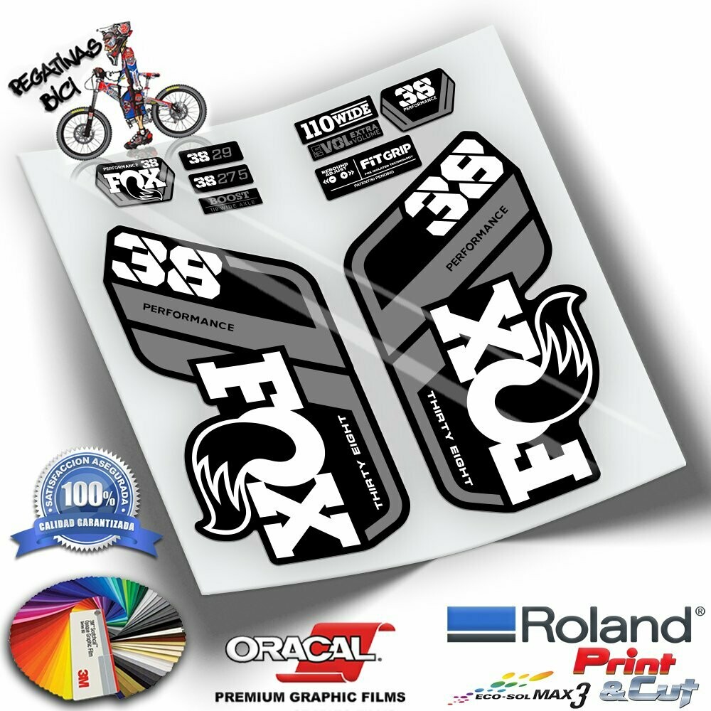 PEGATINAS HORQUILLA FOX 38 PERFORMANCE 2021-2023 BICOLOR WP438, COLOR: BLANCO