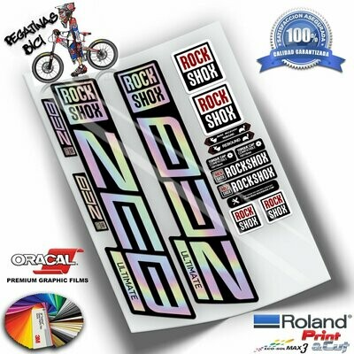 PEGATINAS HORQUILLA ROCKSHOX ZEB ULTIMATE 2021-2023 COLORES WP446