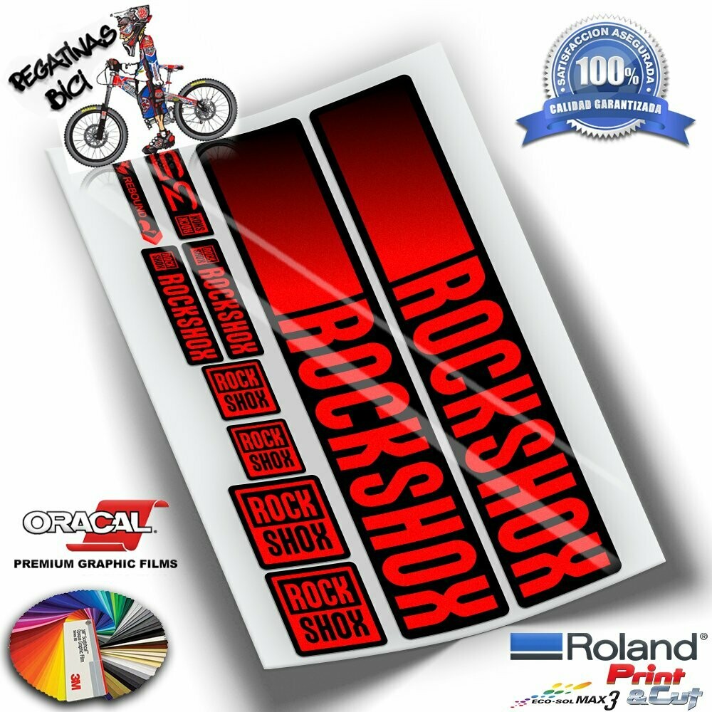 PEGATINAS HORQUILLA ROCKSHOX 35 2021-2023 COLORES WP444, COLOR: ROJO FLUOR