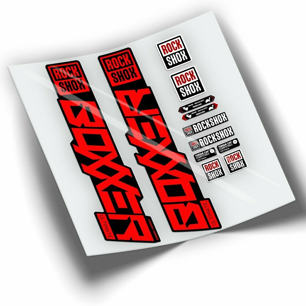 PEGATINAS ROCKSHOX BOXXER 2020 WP301, COLOR: ROJO FLUOR