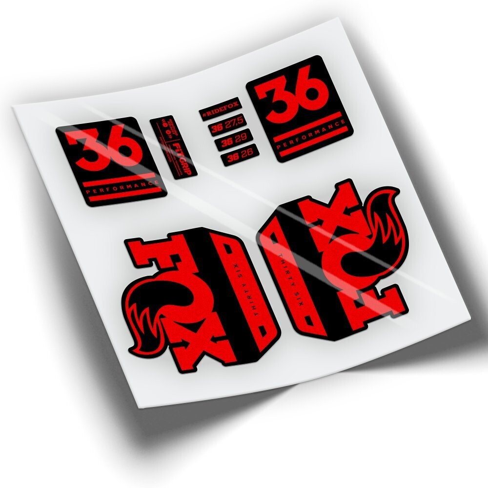 PEGATINAS FOX 36 PERFORMANCE SERIE WP258, COLOR: ROJO FLUOR
