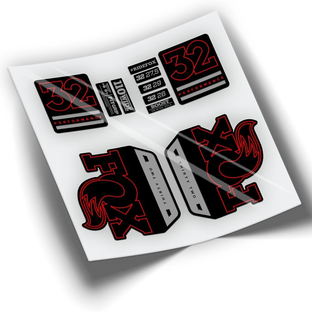PEGATINAS FOX 32 PERFORMANCE SERIE WP253, COLOR: ROJO FLUOR