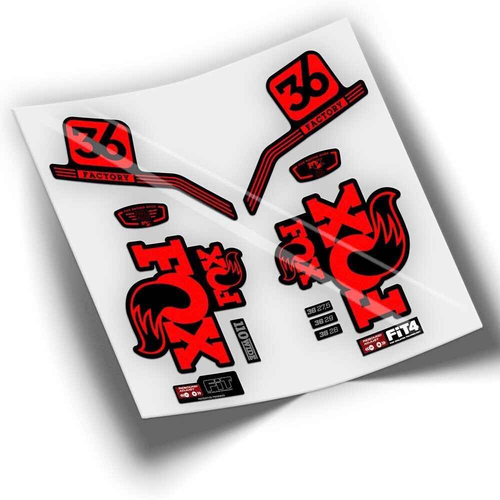 PEGATINAS FOX 36 PRO ISSUE SERIES WP225, COLOR: ROJO FLUOR