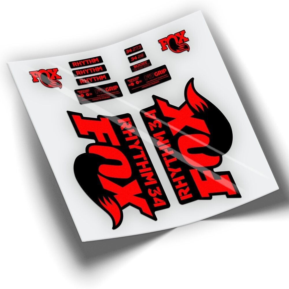 PEGATINAS FOX 34 RHYTHM SERIE 2018 WP219, COLOR: ROJO FLUOR