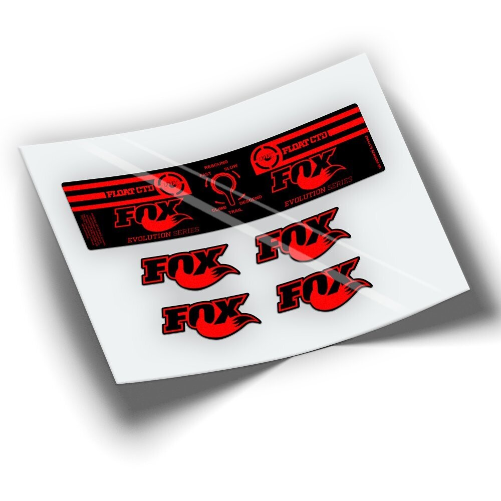 PEGATINAS AMORTIGUADOR FOX FLOAT CTD EVOLUTION WP197, COLOR: ROJO FLUOR