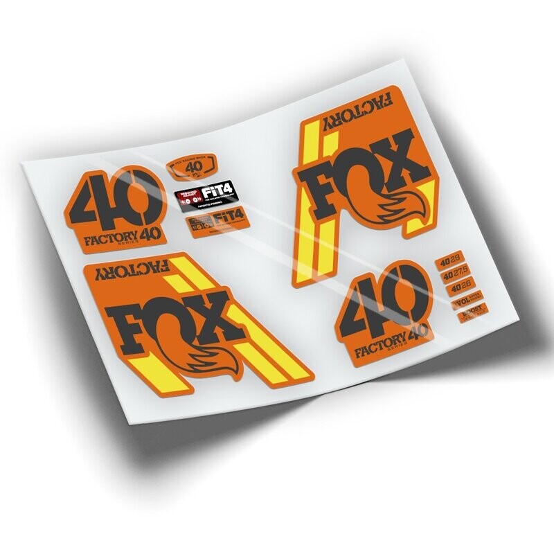 PEGATINA FOX 40 2018 FONDO NARANJA WP91