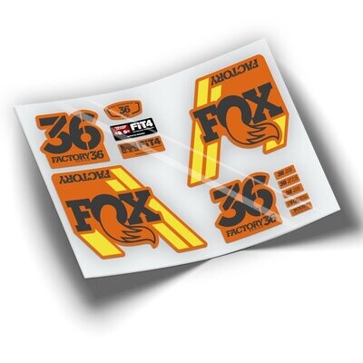 PEGATINA FOX 36 2018 FONDO NARANJA WP90