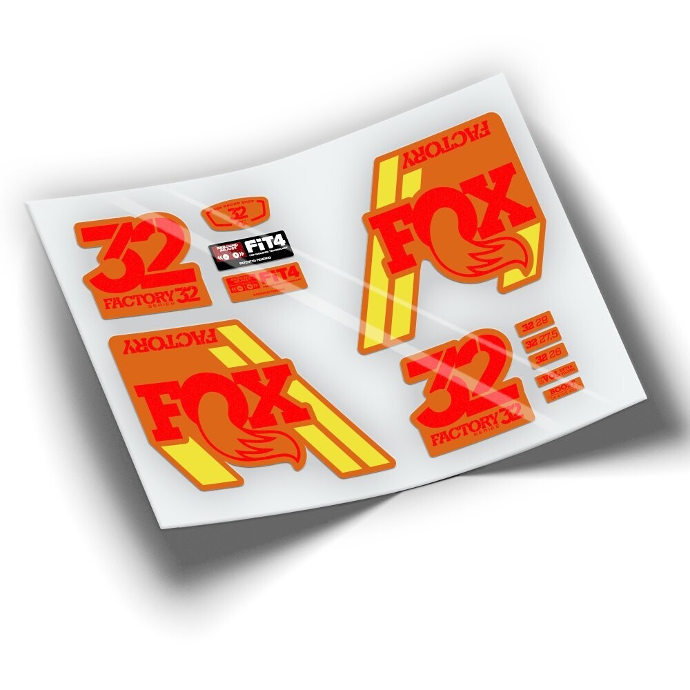 PEGATINA FOX 32 2018 FONDO NARANJA WP88, COLOR: ROJO FLUOR