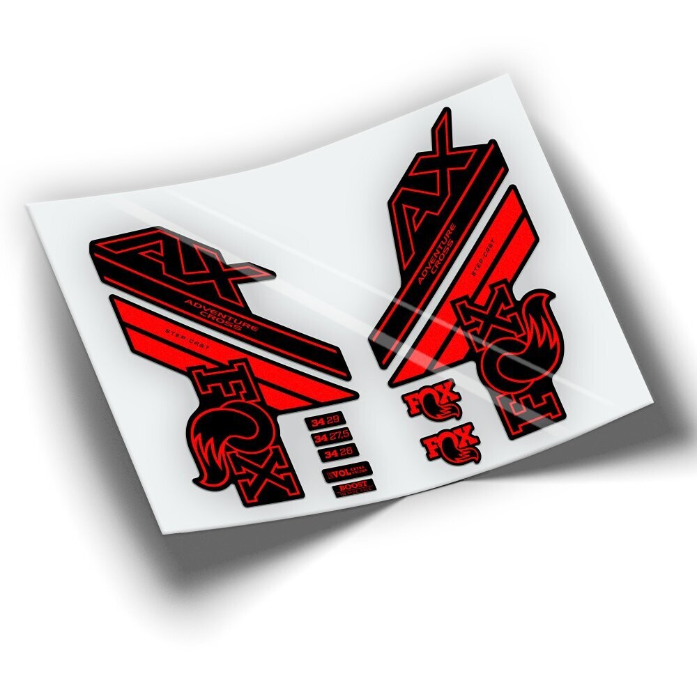 PEGATINAS HORQUILLA FOX AX EVO 2018 WP87, COLOR: ROJO FLUOR