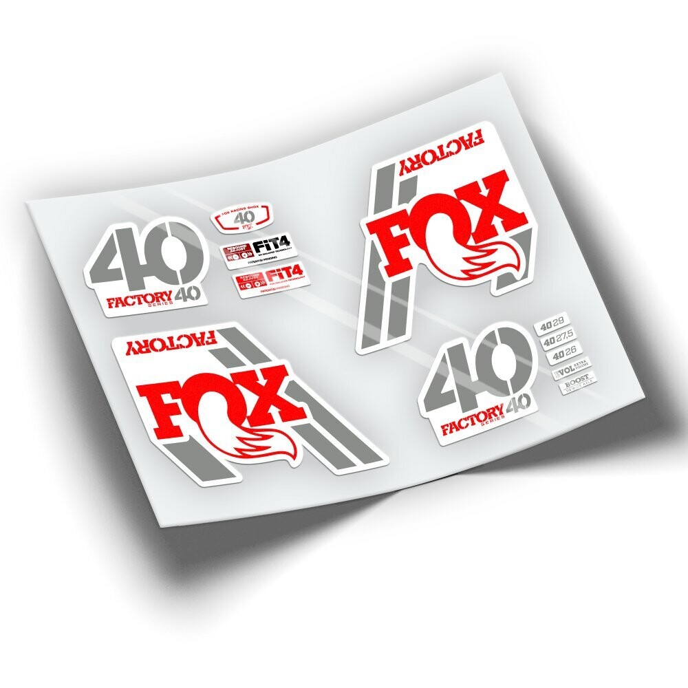 PEGATINAS FOX 40 2018 DOS COLORES WP86, COLOR: ROJO FLUOR