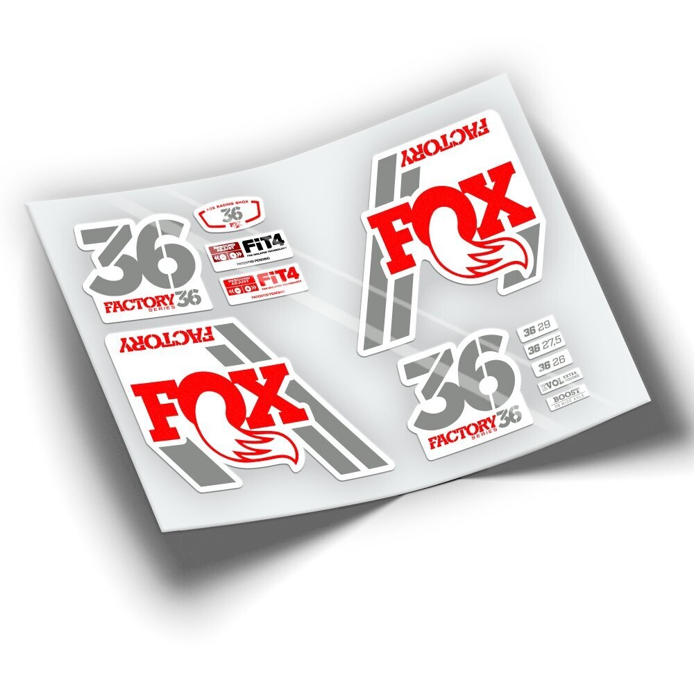PEGATINAS FOX 36 2018 DOS COLORES WP85, COLOR: ROJO FLUOR