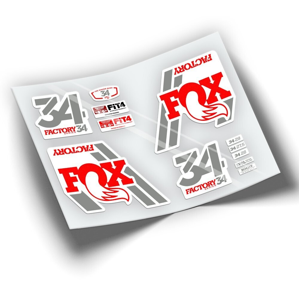 PEGATINAS FOX 34 2018 DOS COLORES WP84, COLOR: ROJO FLUOR