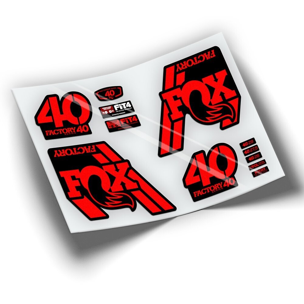 PEGATINAS HORQUILLA FOX 40 2018 WP78, COLOR: ROJO FLUOR