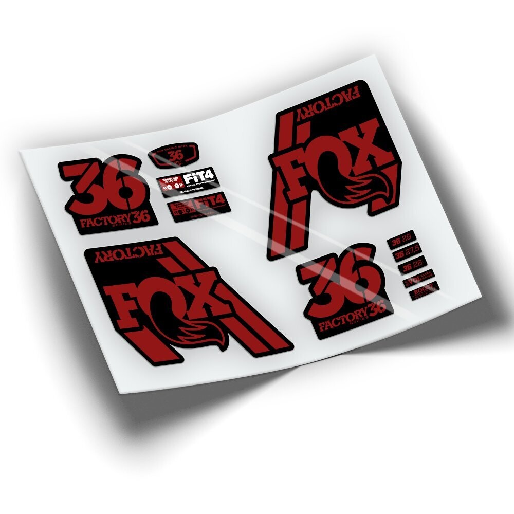 PEGATINAS HORQUILLA FOX 36 2018 WP77, COLOR: ROJO FLUOR