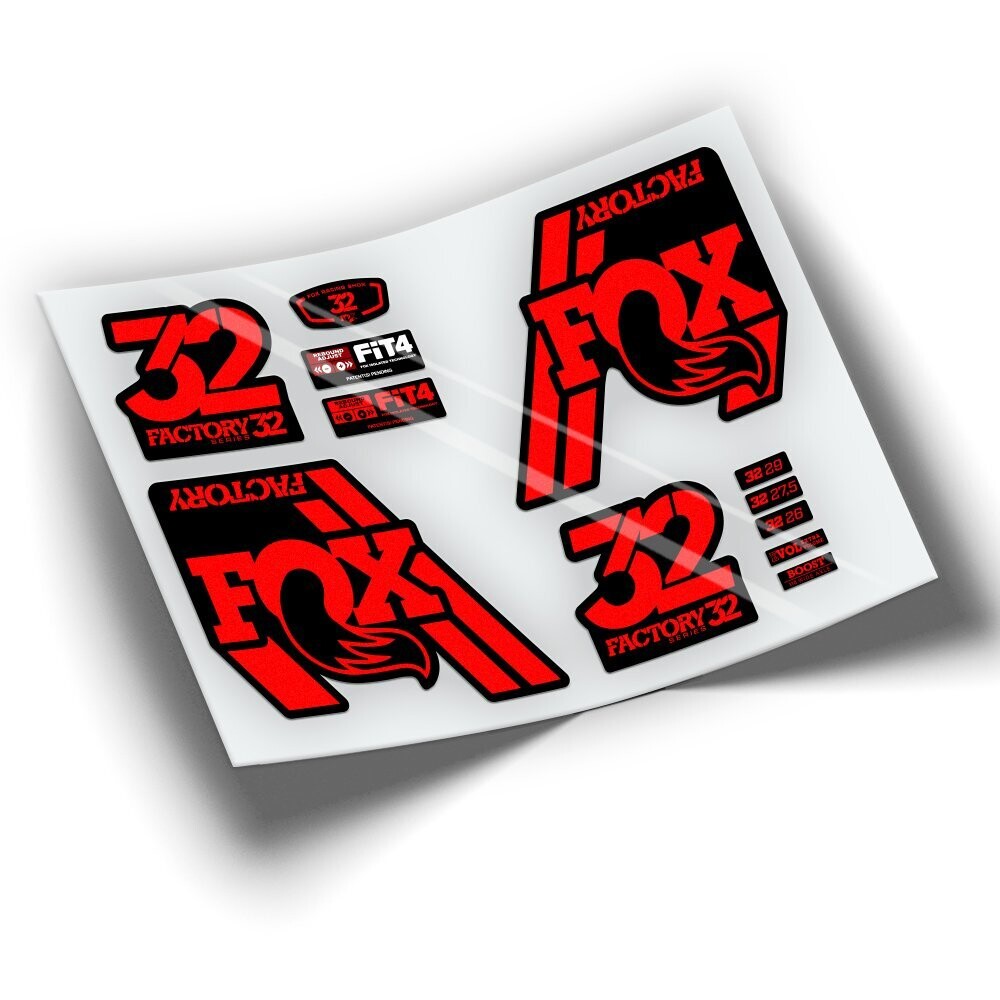 PEGATINAS HORQUILLA FOX 32 2018 WP75, COLOR: ROJO FLUOR