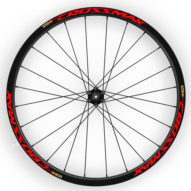 PEGATINAS LLANTAS MAVIC CROSSMAX SL PRO WH01, COLOR: ROJO FLUOR