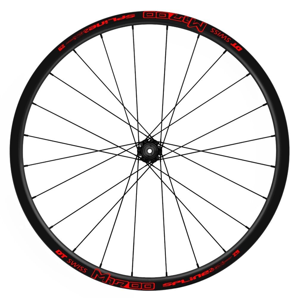 PEGATINAS LLANTAS DT SWISS 1700 29 WH31, COLOR: ROJO FLUOR