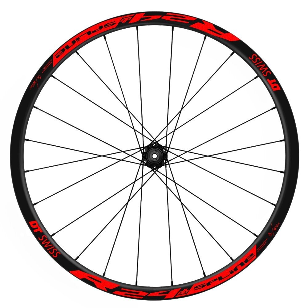 PEGATINAS LLANTAS DT SWISS R24 WH32, COLOR: ROJO FLUOR