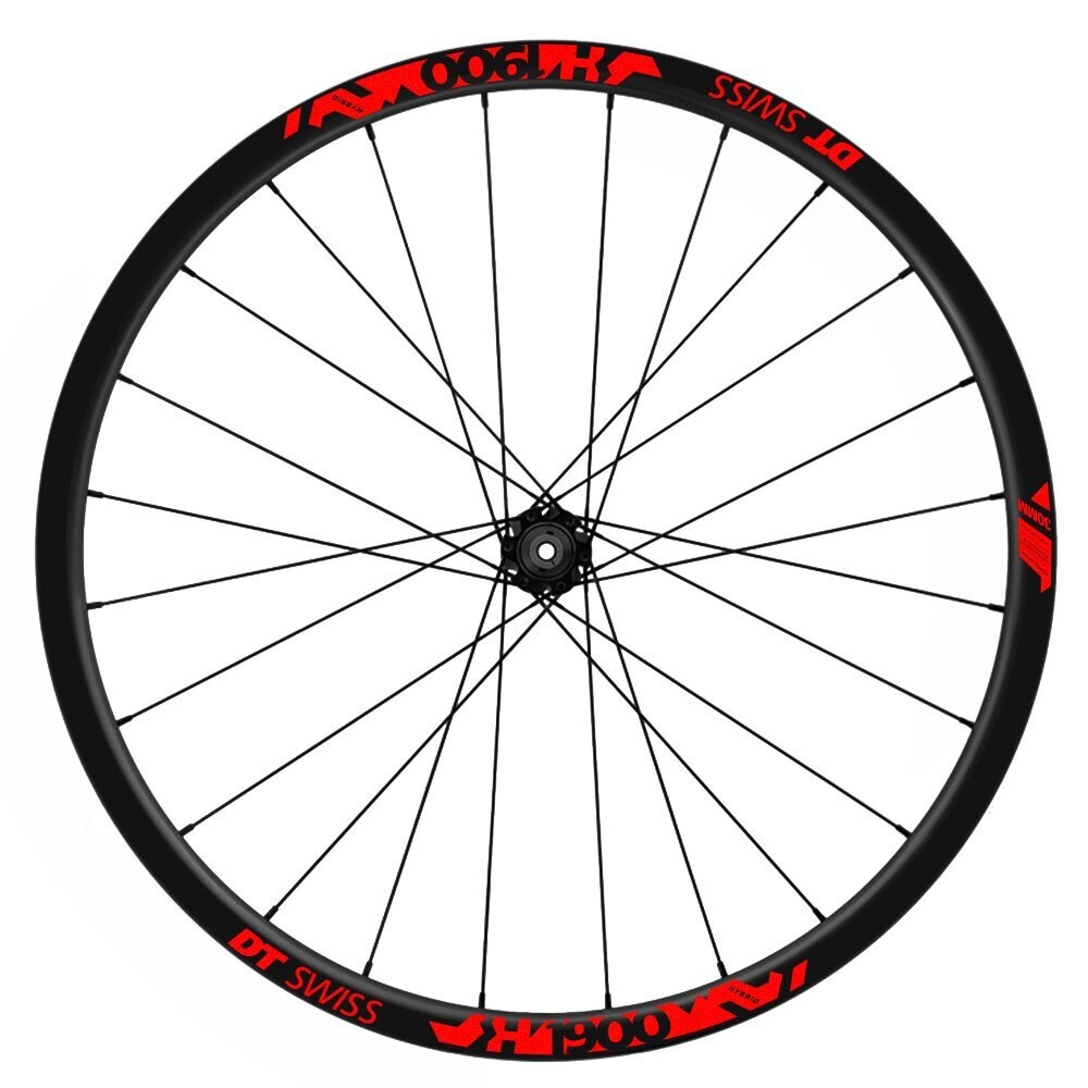 PEGATINAS LLANTAS DT SWISS H 1900 HYBRID WH37, COLOR: ROJO FLUOR