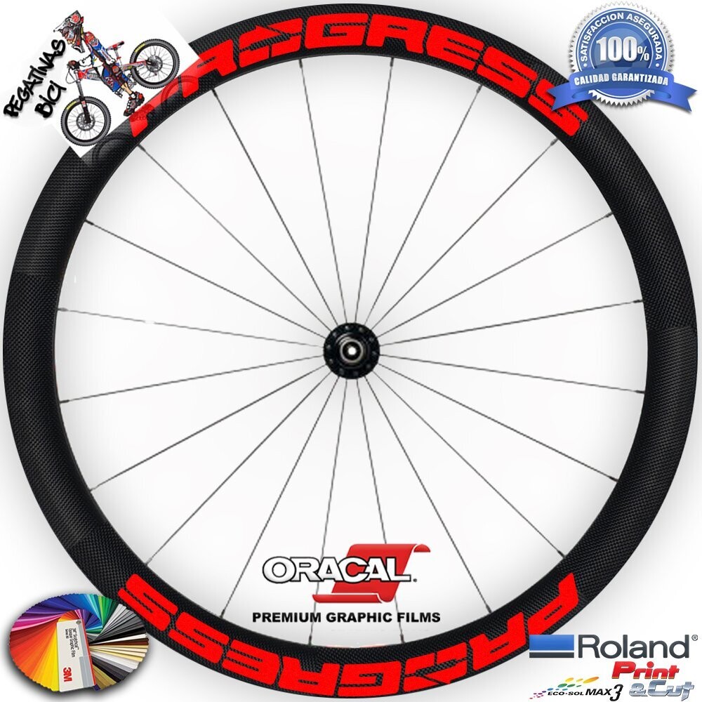 PEGATINAS LLANTAS PROGRESS DISC WH58, COLOR: ROJO FLUOR
