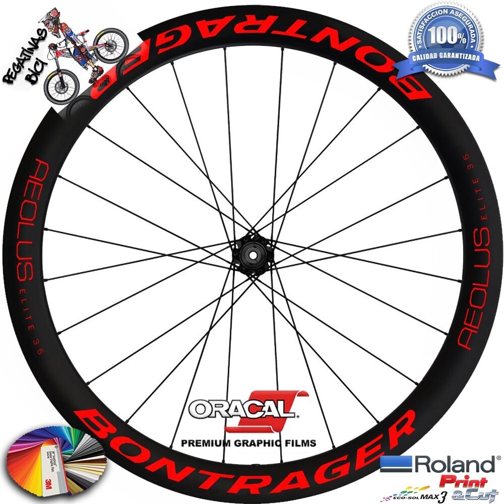PEGATINAS LLANTAS BONTRAGER AEOLUS ELITE 35 DISC WH70, COLOR: ROJO FLUOR