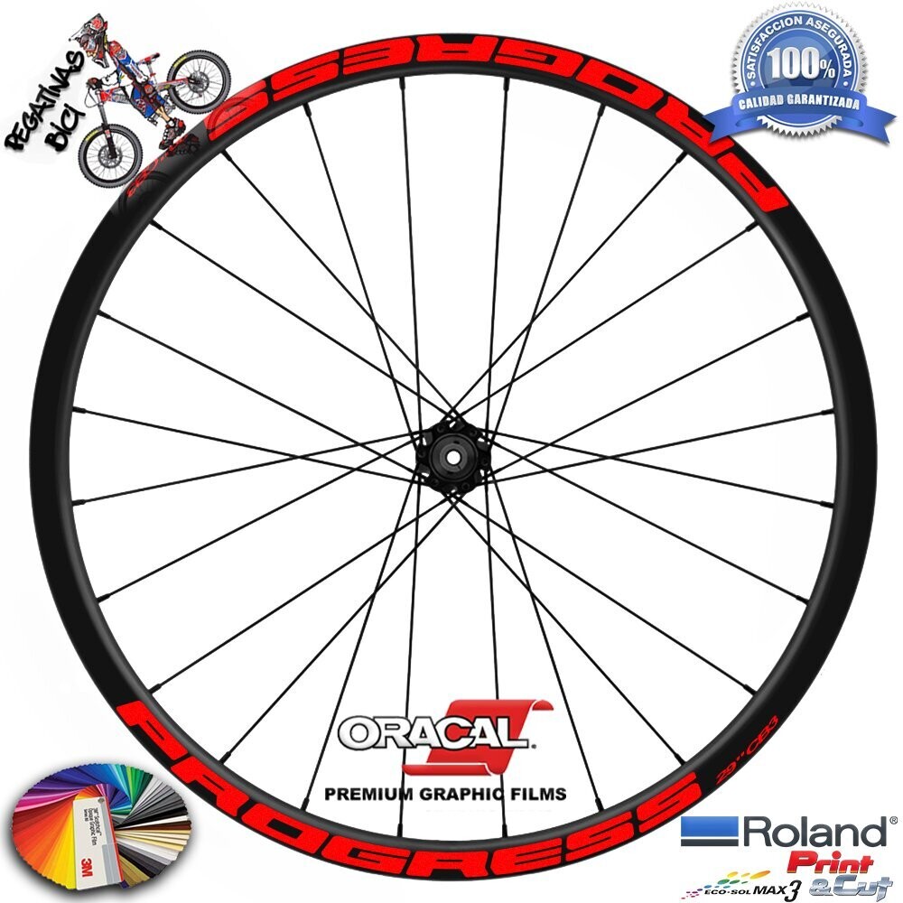 PEGATINAS LLANTAS PROGRES 29 CB3 2020 WH74, COLOR: ROJO FLUOR