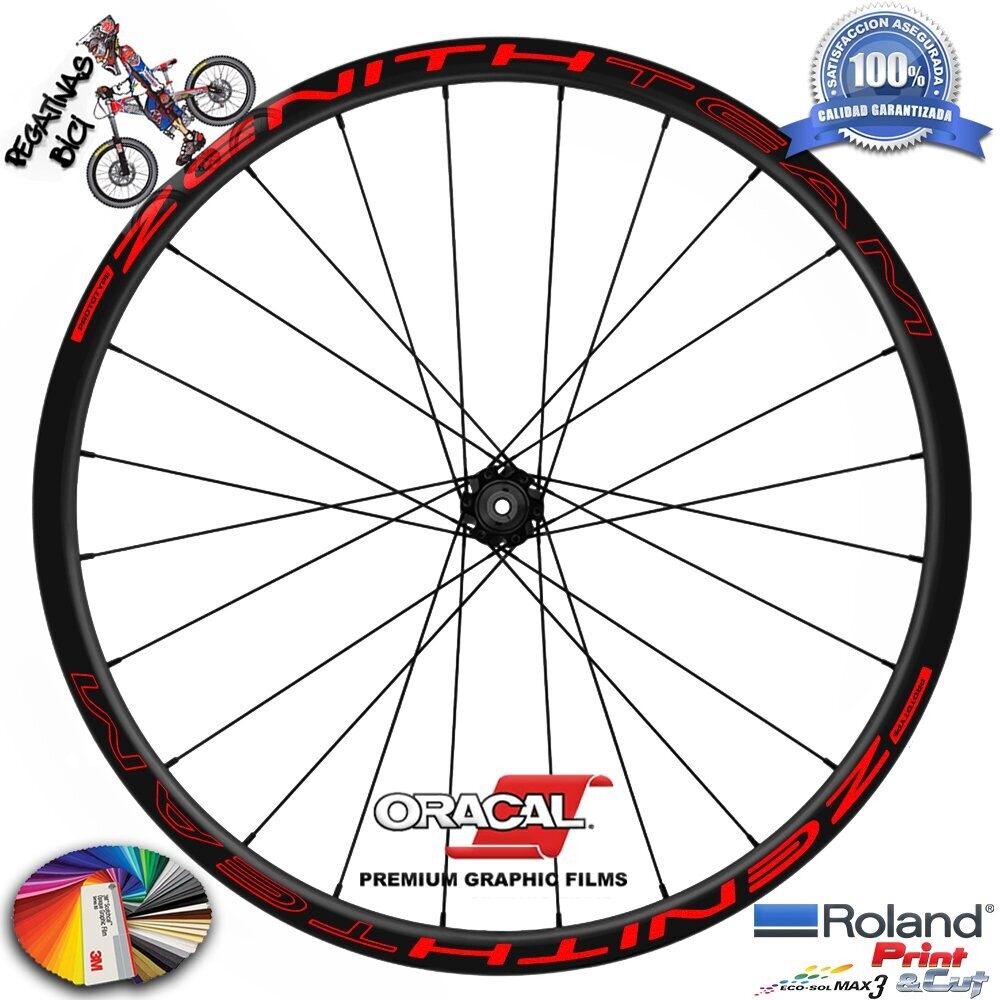 PEGATINAS COMPATIBLES LLANTAS PROTOTYPE ZENITH TEAM WH81, COLOR: ROJO FLUOR