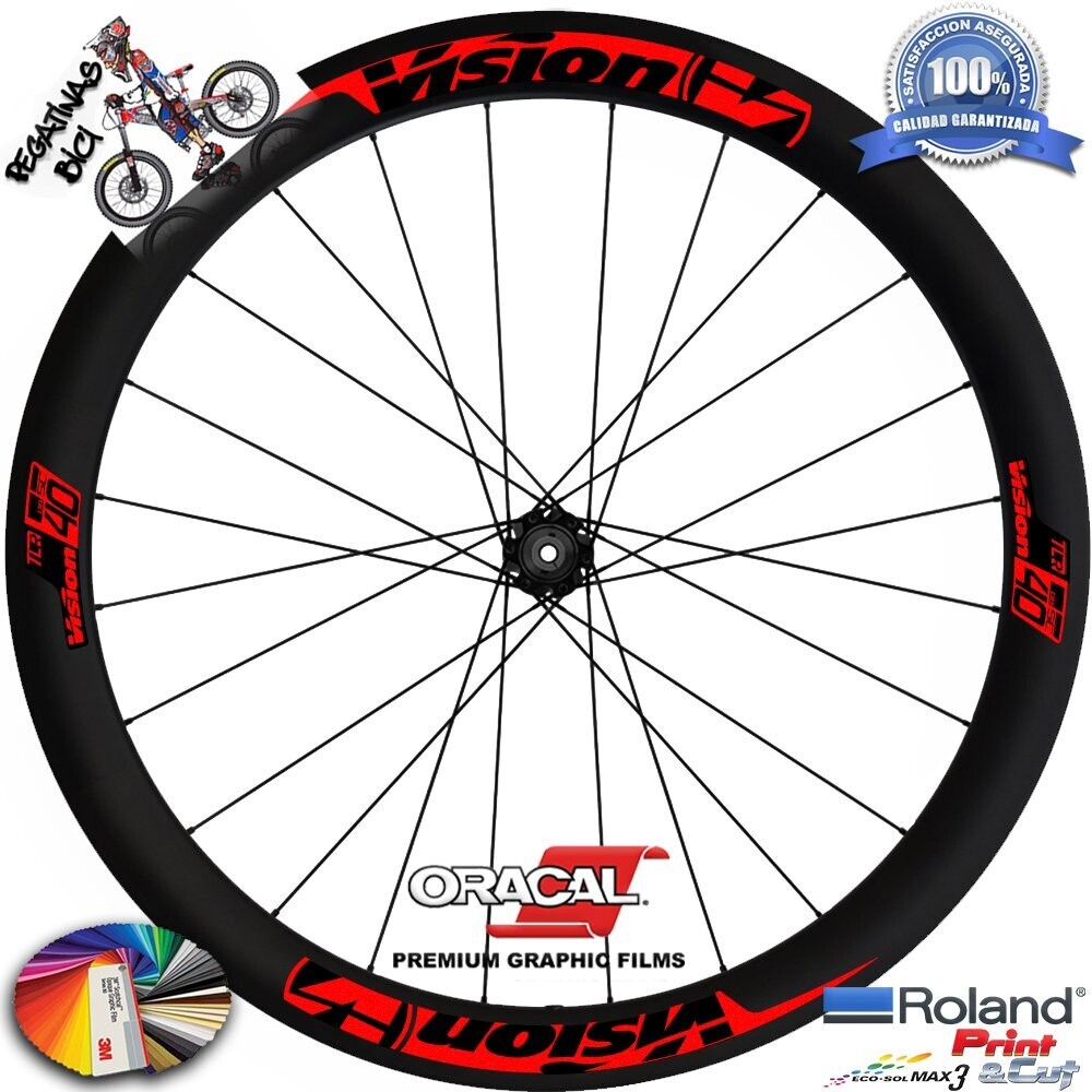 PEGATINAS LLANTAS VISION TLR SC 40 WH86, COLOR: ROJO FLUOR