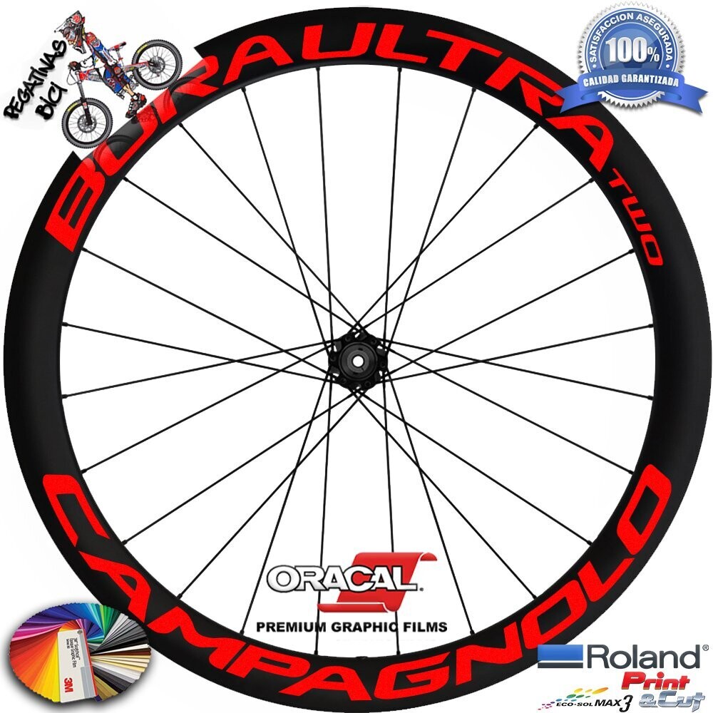 PEGATINA LLANTAS CAMPAGNOLO BORA ULTRA M.2 WH91, COLOR: ROJO FLUOR