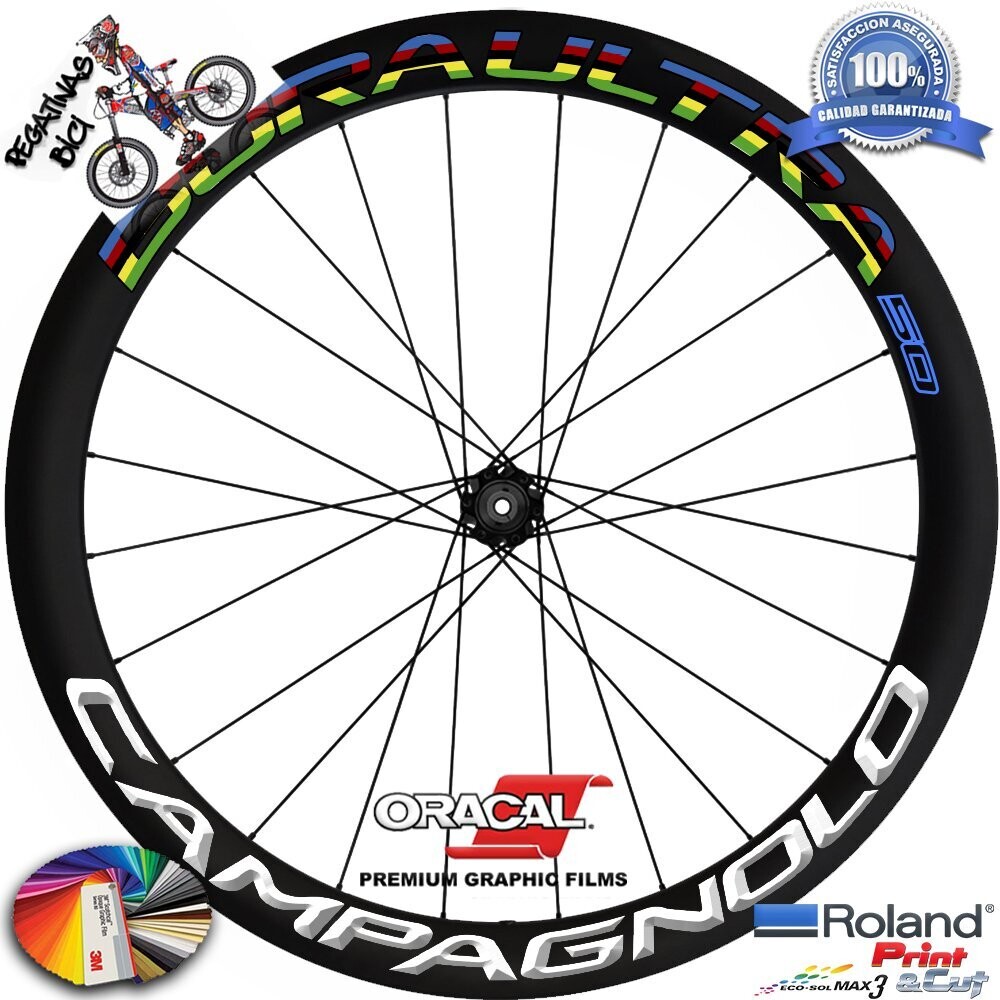 PEGATINAS LLANTAS CAMPAGNOLO BORA ULTRA M.4 WH92, COLORES: CAMPEON DEL MUNDO