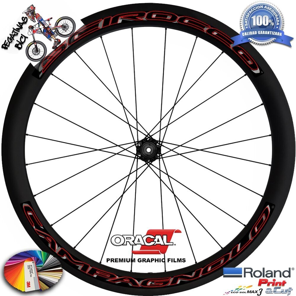 PEGATINAS LLANTAS CAMPAGNOLO SCIROCCO WH93, COLOR: ROJO FLUOR