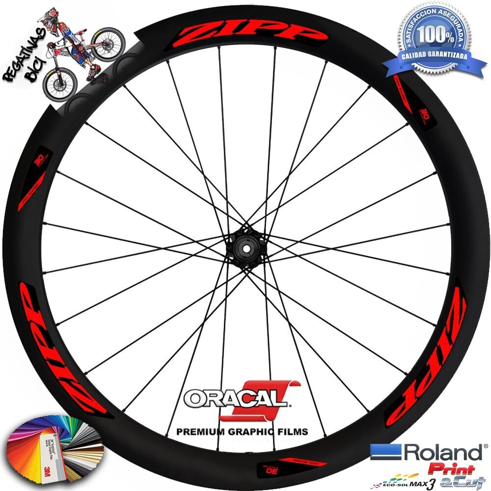 PEGATINAS LLANTAS ZIPP 30 COURSE WH95, COLOR: ROJO FLUOR