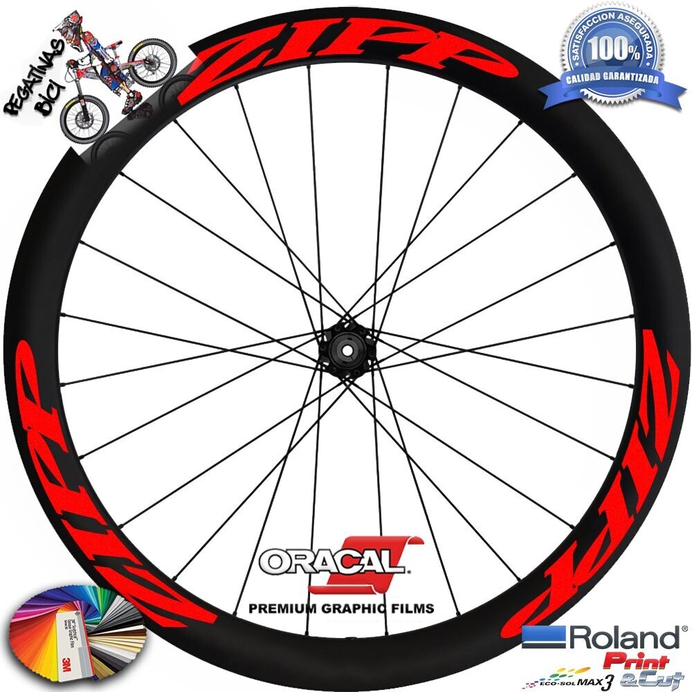 PEGATINAS LLANTAS ZIPP MOD.01 WH96, COLOR: ROJO FLUOR