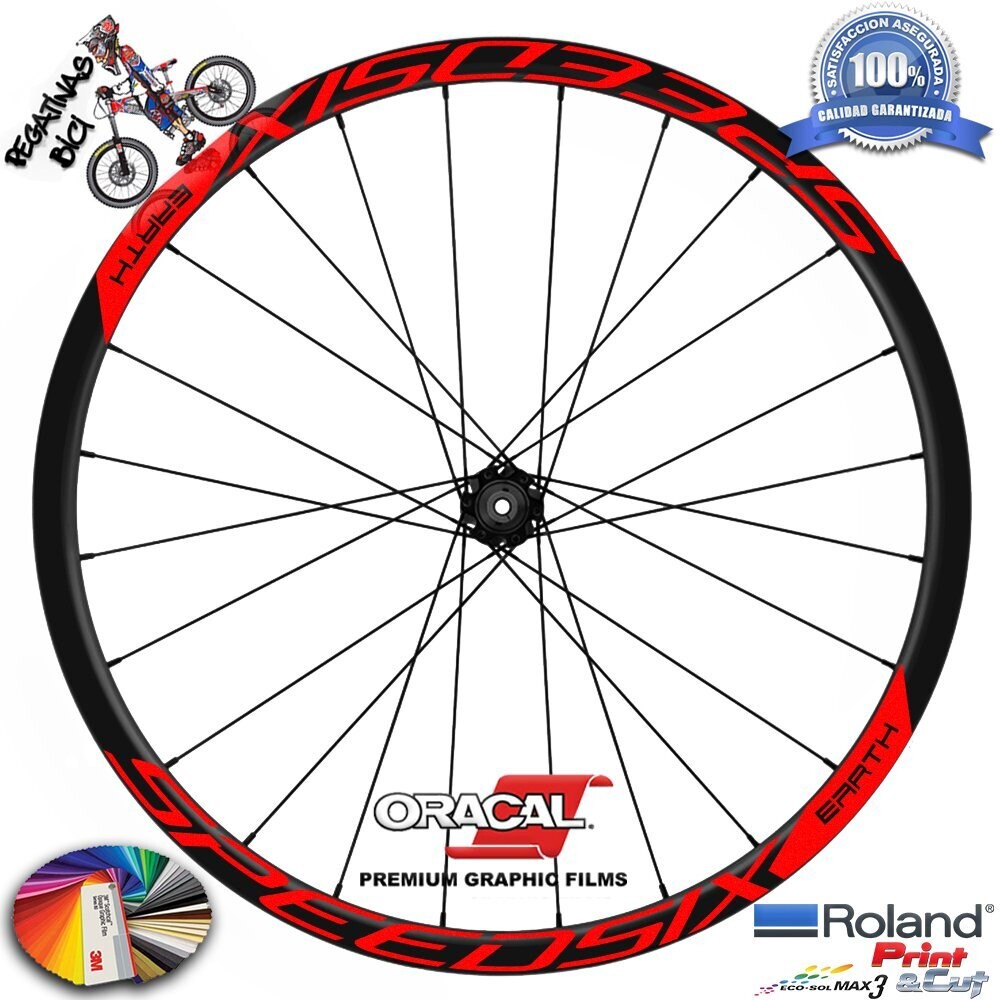 PEGATINAS LLANTAS SPEEDSIX EARTH WH100, COLOR: ROJO FLUOR