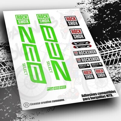 PEGATINAS HORQUILLAS ROCK SHOX ZEB SELECT PB34 PEGATINAS HORQUILLAS ROCK SHOX ZEB SELECT PB34