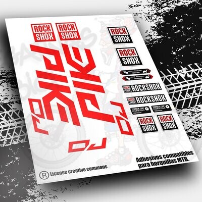 PEGATINAS HORQUILLA ROCK SHOX PIKE DJ PB36 PEGATINAS HORQUILLA ROCK SHOX PIKE DJ PB36