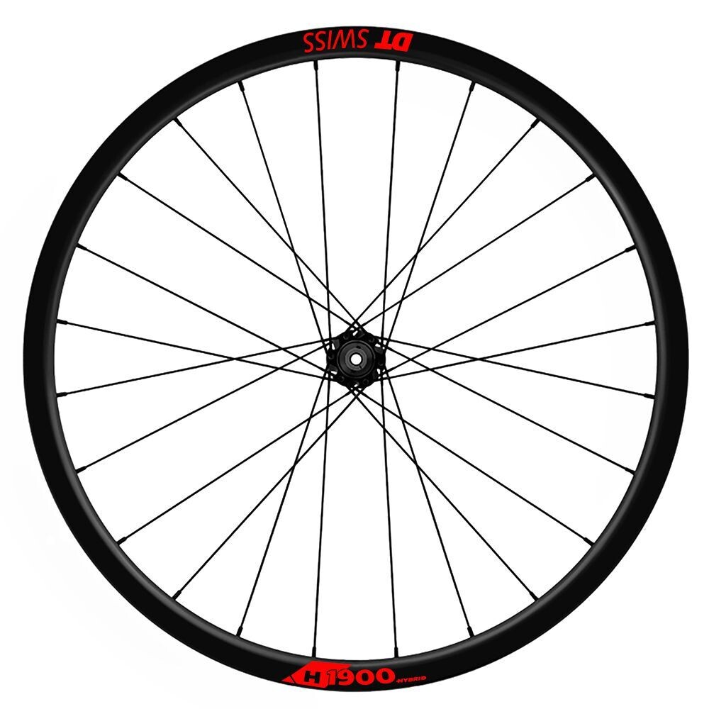 KIT DE PEGATINAS COMPATIBLES PARA LLANTAS DT SWISS H1900 HYBRID  27,5-29 MULLET EBIKE 2022 WH114, COLOR: ROJO FLUOR